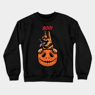 Halloween Pumpkin German Shepherd Crewneck Sweatshirt
